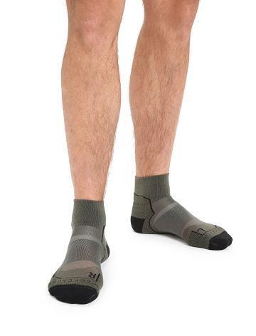 Pánské Ponožky Icebreaker Merino Hike+ Light Mini Olivy Zelené Černé | CZ 1909ILHS